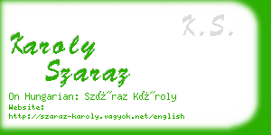 karoly szaraz business card